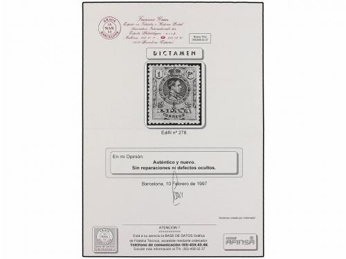 ** ESPAÑA. Ed. 278. 1 pta. carmín. Centraje perfecto. PIEZA