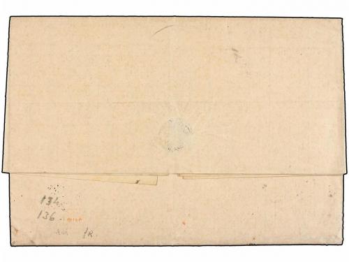 ¿ ESPAÑA. Ed. 134 (2), 136. 1873. BARCELONA a U.S.A. 20 cts.