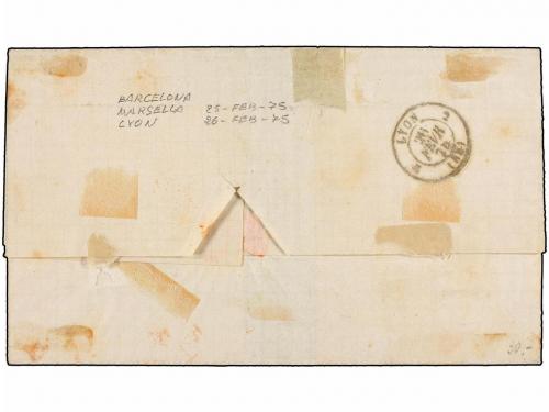 ¿ ESPAÑA. Ed. 146 (2). 1875. BARCELONA a LYON. 20 cts. verde