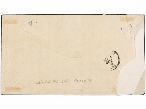 ✉ ESPAÑA. Ed. 113. 1870. BARCELONA a FRANCIA. 12 cuartos cas