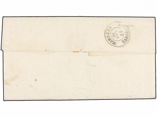 ✉ ESPAÑA. Ed. 51 (2). 1862. BARCELONA a MANRESA. 2 cuartos v
