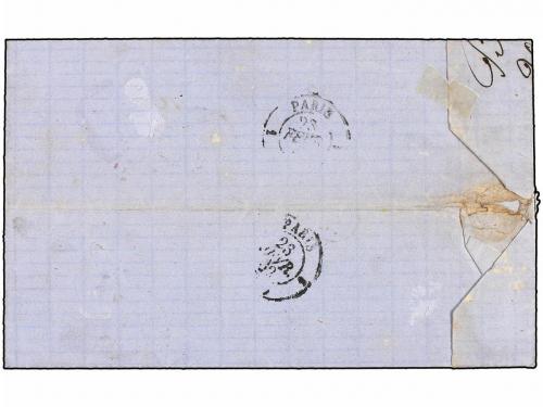 ¿ ESPAÑA. Ed. 52 (3). 1862. BARCELONA a FRANCIA. 4 cuartos a
