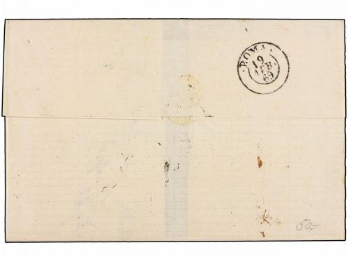 ✉ ESPAÑA. Ed. 100. 1869. BARCELONA a ROMA. 200 mils. verde, 