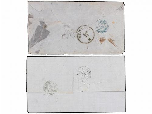 ¿ ESPAÑA. Ed. 89 y 100. 1869. Dos cartas circuladas desde BA