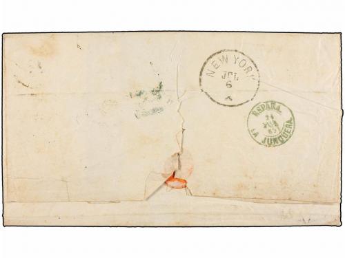 ¿ ESPAÑA. Ed. 100 (4). 1869. BARCELONA a NEW ORLEANS (Usa).