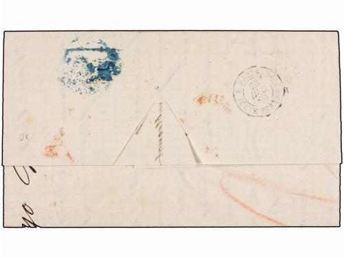 ✉ ESPAÑA. Ed. 97, 100A. 1869. MADRID a PARÍS. 12 cuartos ber