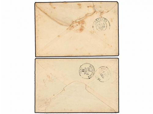 ¿ ESPAÑA. Ed. 113 (2). 1871. Dos cartas con sellos de 12 cua