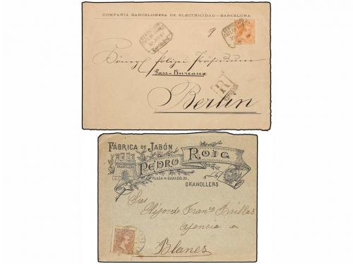 ¿ ESPAÑA. 1890-97. Cinco cartas con sellos del PELÓN, bonito