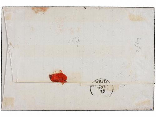 ¿ ESPAÑA. Ed. 122 (2). 1873. IRUN a MADRID. 12 cts. gris (2)