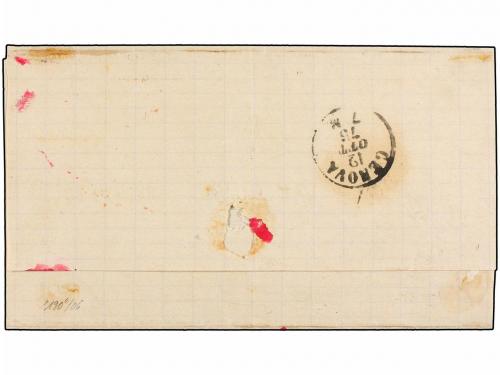 ✉ ESPAÑA. Ed. 168. 1875. BARCELONA a GÉNOVA. 50 cts. gris, m