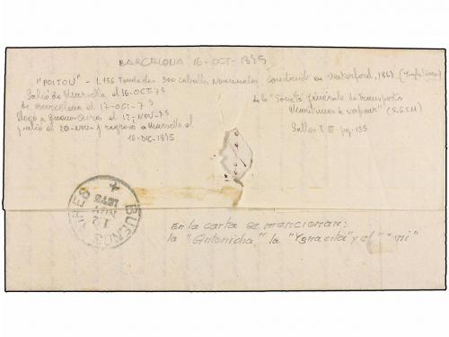 ¿ ESPAÑA. Ed. 163, 164, 168. 1875. BARCELONA a BUENOS AIRES.