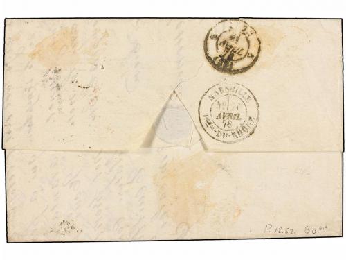 ¿ ESPAÑA. Ed. 177 (2). 1878. BARCELONA a LYON. 25 cts. casta