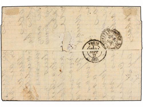 ✉ ESPAÑA. Ed. 177. 1877. BARCELONA a CONSTANTINOPLA (Turquía