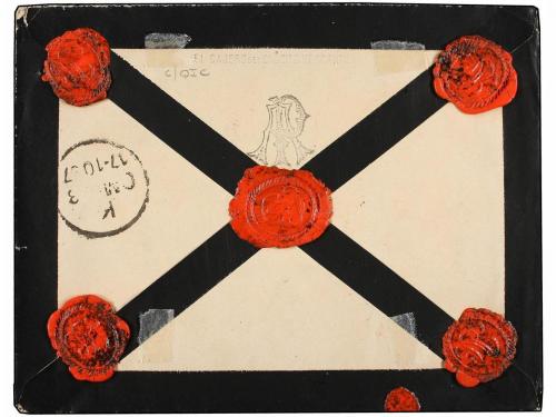 ✉ ESPAÑA. Ed. 201, 210, 211. 1887. BARCELONA a COPENHAGEN (D