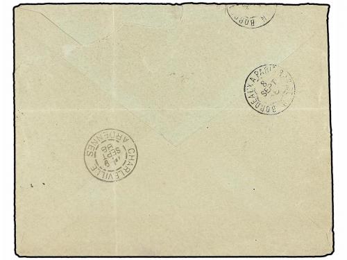 ✉ ESPAÑA. Ed. 204. 1888. BARCELONA a FRANCIA. 25 cts. gris, 