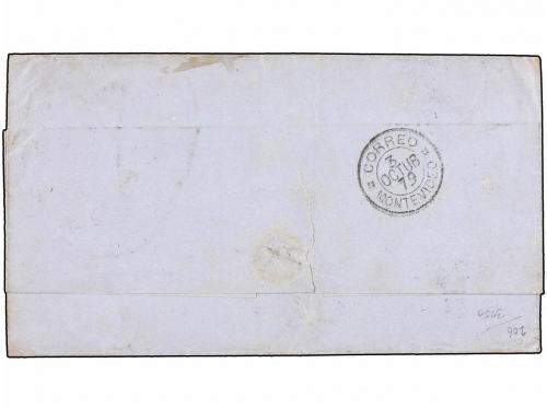 ¿ ESPAÑA. Ed. 204, 206. 1879. BARCELONA a MONTEVIDEO (Urugua