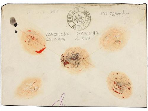 ¿ ESPAÑA. Ed. 217, 219, 220, 221, 222. 1897. BARCELONA a FRA