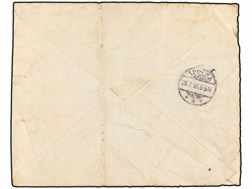 ✉ ESPAÑA. Ed. 213 (13). 1896. BARCELONA a ALEMANIA. 2 cts. v