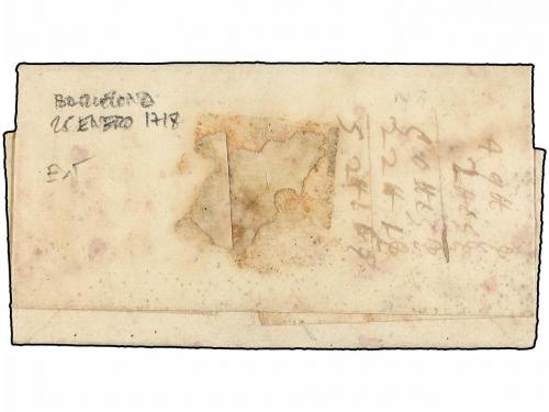 ✉ ESPAÑA: PREFILATELIA. 1718 (25 Enero). BARCELONA a TÁRREGA