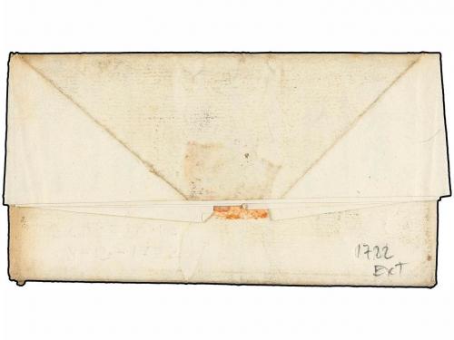 ¿ ESPAÑA: PREFILATELIA. 1722 (8 Febrero). BARCELONA a RIPOLL