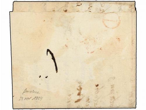 ✉ ESPAÑA: PREFILATELIA. 1824 (23 Noviembre). BARCELONA a MAR