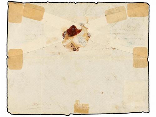 ¿ ESPAÑA. Ed. 81. 1866. BARCELONA a GERONA. 4 cuartos azul.