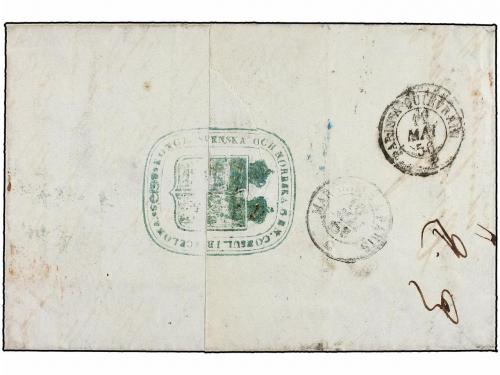 ¿ ESPAÑA. 1856. BARCELONA a STOCKHOLM. Circulada vía París,