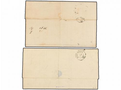 ✉ FRANCIA. 1868-74. Dos cartas con sellos de 40 cts. naranja