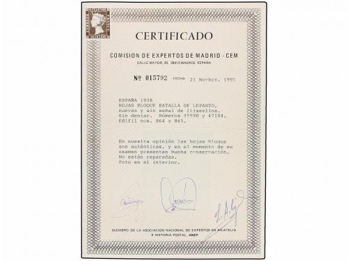 ** ESPAÑA. Ed. 864/65. HB SIN DENTAR. LUJO. Cert. CEM. Cat.