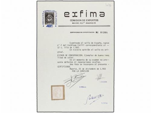 (*) ESPAÑA. Ed. 2. 12 cuartos lila. PIEZA DE LUJO. Cert. EXF