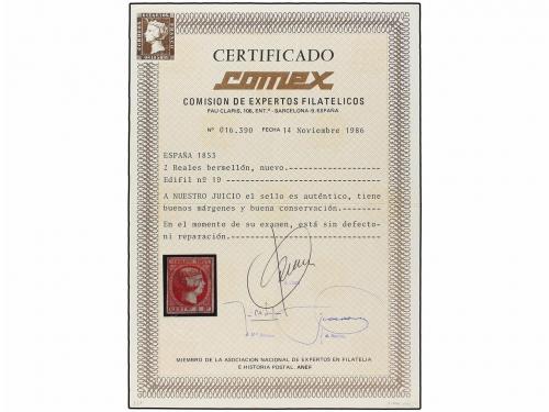 (*) ESPAÑA. Ed. 19. 2 reales bermellón. Color excepcional. P