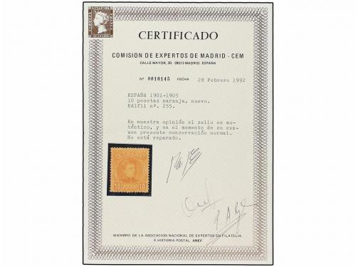 * ESPAÑA. Ed. 255. 10 pts. naranja. Bien centrado, insignifi