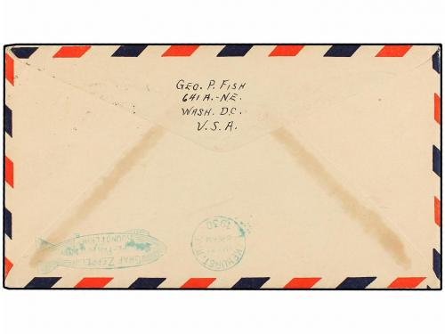 ✉ ESPAÑA. Ed. 323 (2). 1930. SEVILLA a U.S.A. 10 pts. castañ