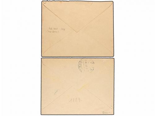 ✉ ESPAÑA. Ed. 213 (5) y 220. 1897-98. DOS cartas con franque