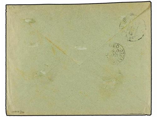 ✉ ESPAÑA. Ed. 223 (2). 1892. BARCELONA a MONTEVIDEO (Uruguay