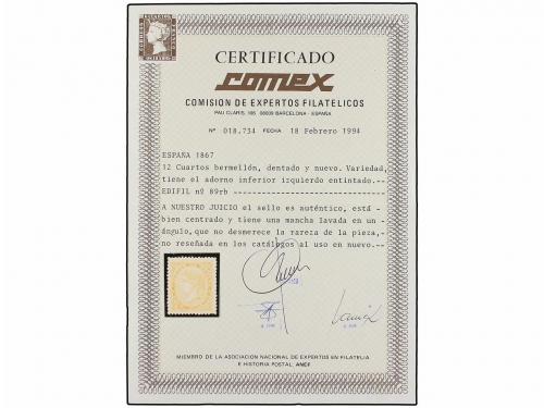 * ESPAÑA. Ed. 89itb. 12 cuartos naranja, variedad ADORNO INF