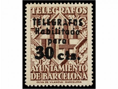 ** ESPAÑA: AYUNTAMIENTO DE BARCELONA. Ed. T-17/20. TELÉGRAFO