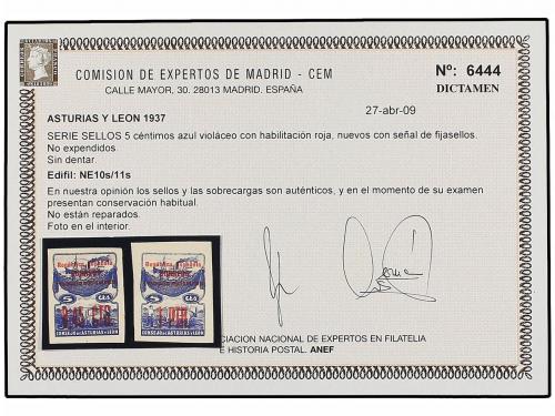 * ESPAÑA: ASTURIAS Y LEON. Ed. NE 10/11s. 45 cts. s. 5 cts. 