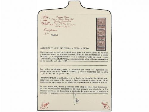 * ESPAÑA: ASTURIAS Y LEON. Ed. NE 14hdva + NE 14hdv. 1,20 pt