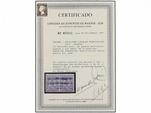 * ESPAÑA E. LOCALES PATRIOTICAS: BURGOS. Ed. 28hh. 30 cts. a