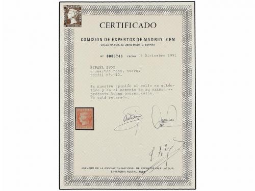 (*) ESPAÑA. Ed. 12. 6 cuartos rosa carmín. PIEZA DE LUJO. Ce