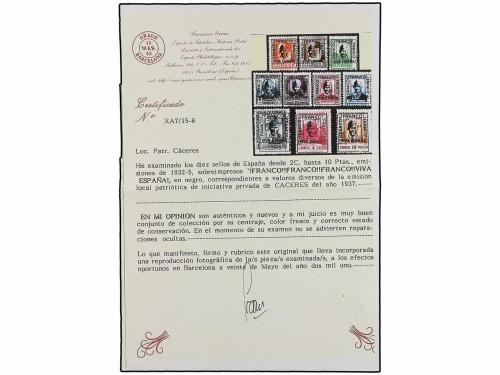 ** ESPAÑA E. LOCALES PATRIOTICAS: CACERES. NO EMITIDOS. 2 ct