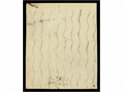 ESPAÑA. Ed. 48. 4 cuartos rojo, FILIGRANA LINEAS ONDULADAS.