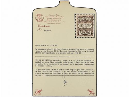 * ESPAÑA: AYUNTAMIENTO DE BARCELONA. Ed. 5E a/k. EMISIÓN ESP