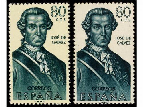 ** ESPAÑA. Ed. 1528. FORJADORES. 80 cts. verde SIN EL FONDO 