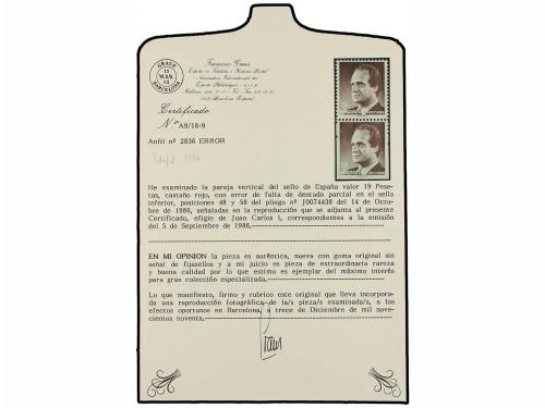 ** ESPAÑA. Ed. 2834. JUAN CARLOS I. 19 pts. castaño violeta.