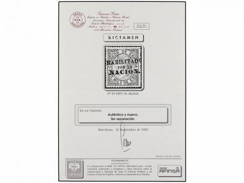 * ESPAÑA. Ed. 95. 25 mils. azul y rosa HABILITADO/POR LA/NAC