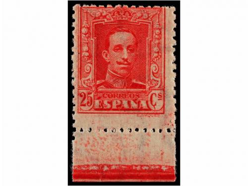 * ESPAÑA. Ed. 317Apa. 25 cts. carmín. FILIGRANA LÍNEAS ONDUL