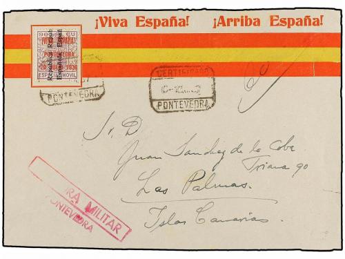 ✉ ESPAÑA E. LOCALES PATRIOTICAS: PONTEVEDRA. Ed. 15A. 1937. 