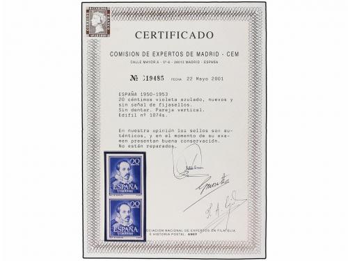 ** ESPAÑA. Ed. 1074s (2). ALARCON. 20 cts. violeta. Pareja v